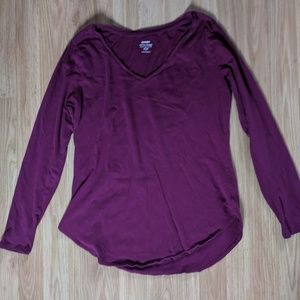 Magenta basic tee long sleeve